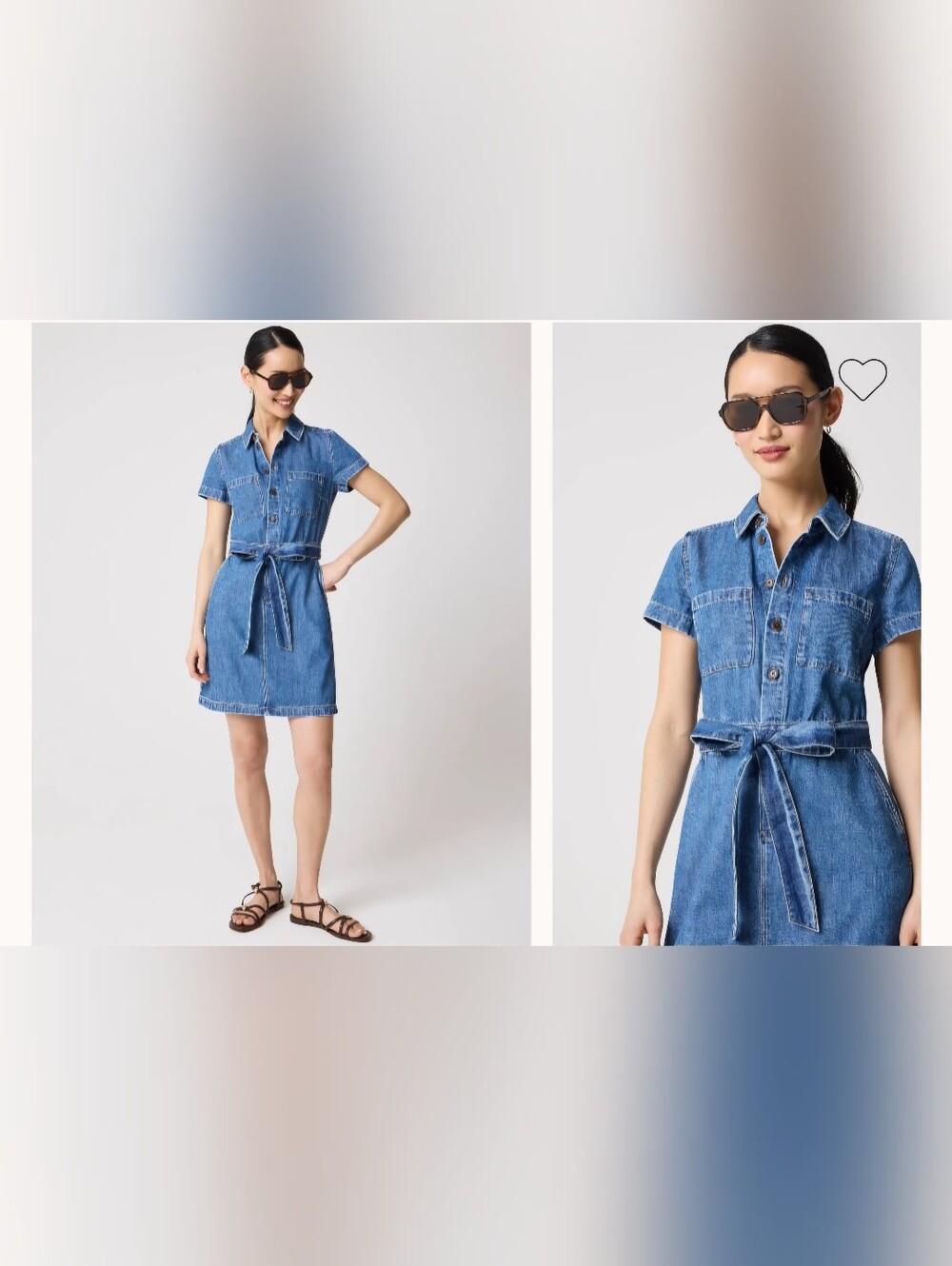 EUC J Crew Dark Blue Denim Button-Front Dress